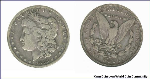 This is the key-rare-date of the Morgans: the 1893-S Morgan Dollar in Fine grade.