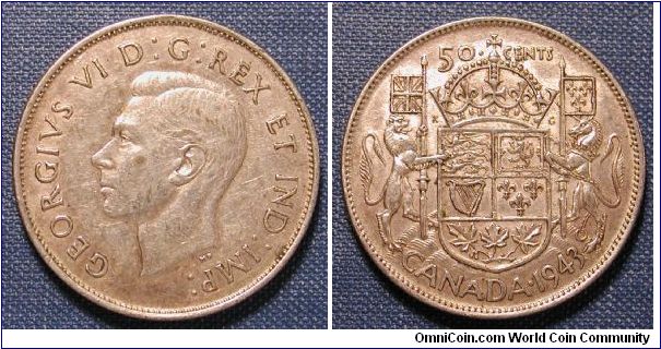 1943 Canada 50 Cents