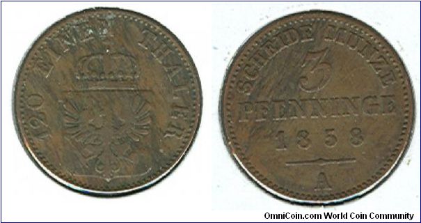 1858 A German 3Pf