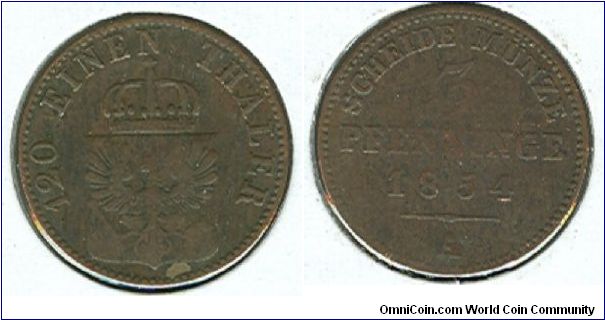 1854 A German 3 Pf