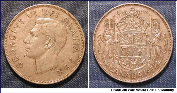 1952 Canada 50 Cents