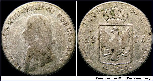 4 Groschen, Prussia.                                                                                                                                                                                                                                                                                                                                                                                                                                                                                                