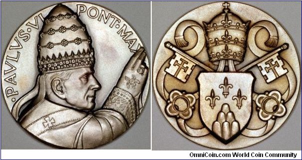 As popes are in the news, here is one of a pair of silver medallions by John Pinches of London for Pope Paul VI, 1963 to 1978.