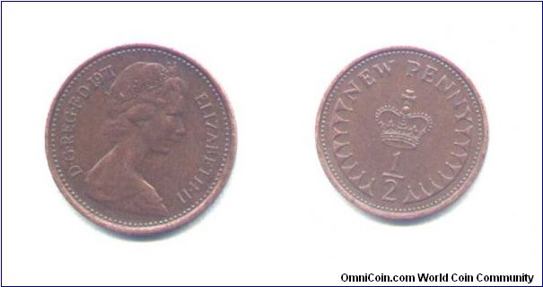 1971 New 1/2 Penny,XF
