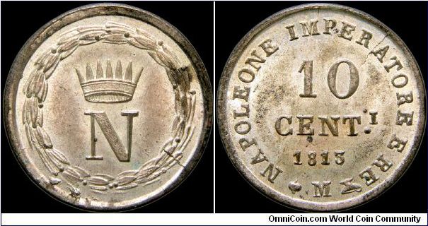 10 Centesimi, Napoleonic Kingdom of Italy.

Milan mint.                                                                                                                                                                                                                                                                                                                                                                                                                                                           