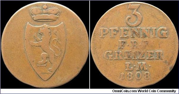 3 Pfennig, Reuss—Greitz.                                                                                                                                                                                                                                                                                                                                                                                                                                                                                            