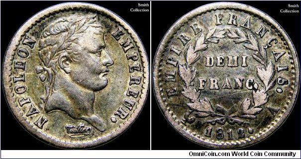 Demi-franc, Paris mint.                                                                                                                                                                                                                                                                                                                                                                                                                                                                                             