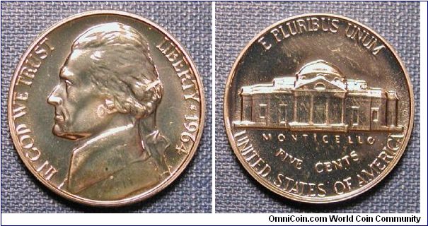 1964 Jefferson Nickel Proof (actually light golden toned)