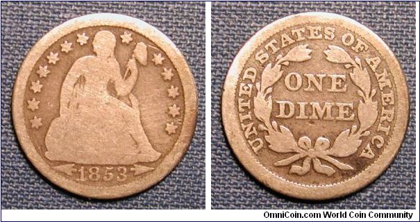 1853 Liberty Seated Dime