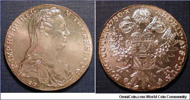 1780 Maria Theresa Thaler Restrike