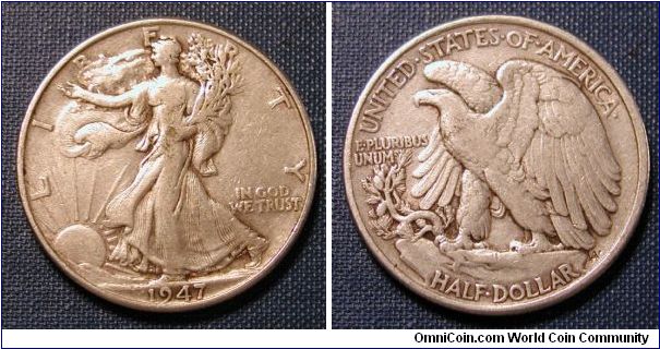 1947 Walking Liberty Half Dollar