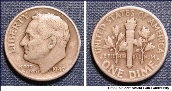 1947 Roosevelt Dime
