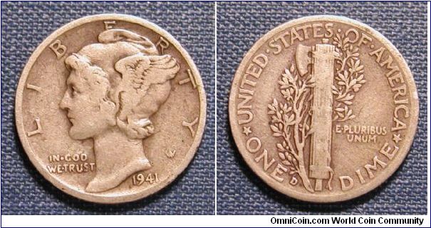 1941-D Mercury Dime