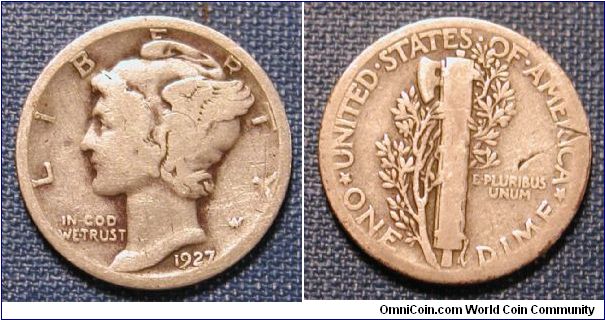 1927 Mercury Dime