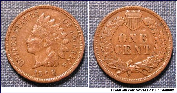 1908 Indian Head Cent