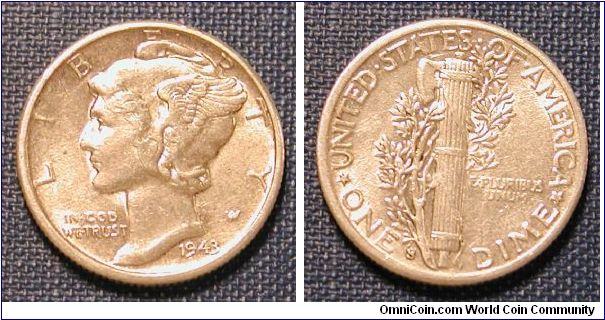 1943-S Mercury Dime