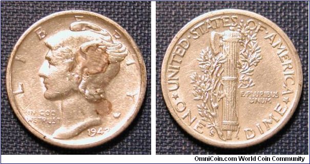 1942-S Mercury Dime