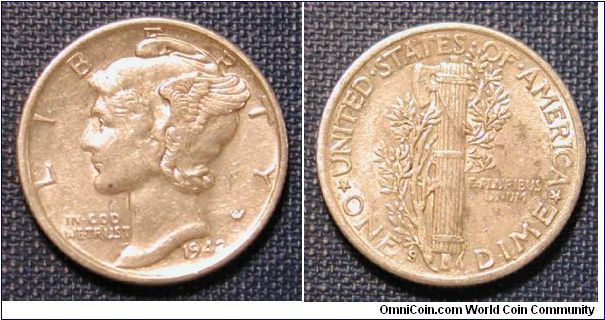 1942-S Mercury Dime