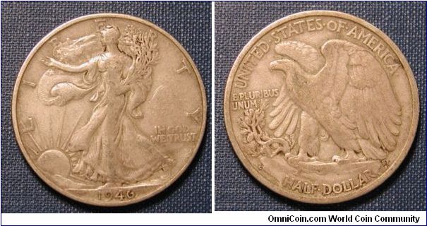 1946-S Walking Liberty Half Dollar