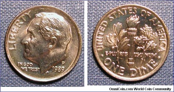 1989-P Roosevelt Dime