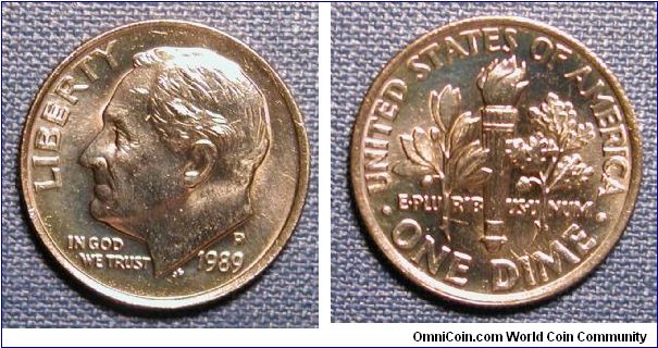 1989-P Roosevelt Dime