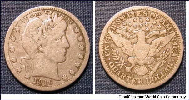 1916 Barber Quarter