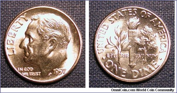 1957 Roosevelt Dime
