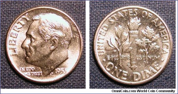 1955-D Roosevelt Dime