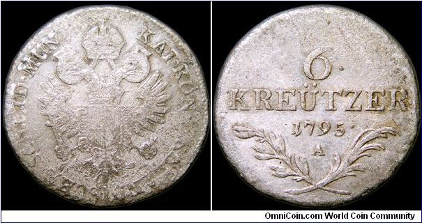 6 Kreützer, Vienna mint.                                                                                                                                                                                                                                                                                                                                                                                                                                                                                            