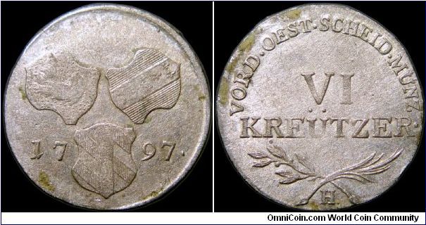 6 Kreützer, Gunzburg mint.

Located in an area known as Further Austria.                                                                                                                                                                                                                                                                                                                                                                                                                                          