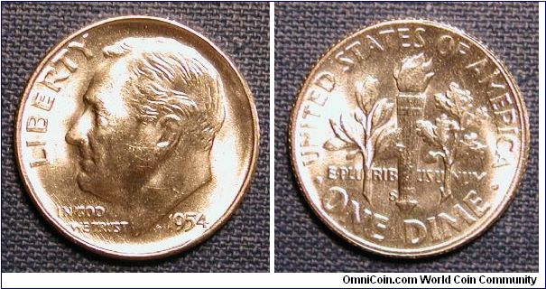 1954-S Roosevelt Dime