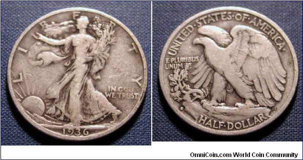 1936-S Walking Liberty Half Dollar