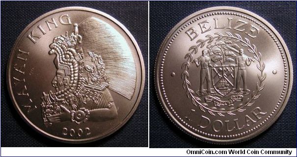 2002 Belize Silver 1 Dollar Mayan King