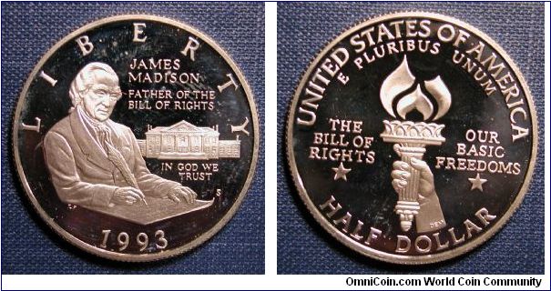 1993 James Madison Commemorative Half Dollar