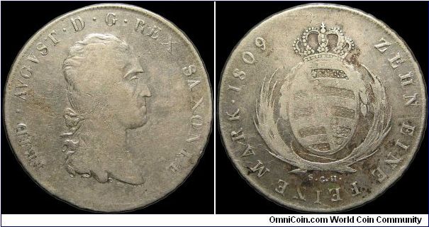 1 Thaler, Saxony.

A large heavy coin at 40mm.                                                                                                                                                                                                                                                                                                                                                                                                                                                                    