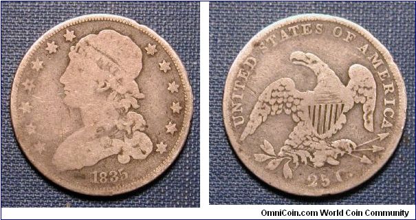 1835 Capped Bust Quarter