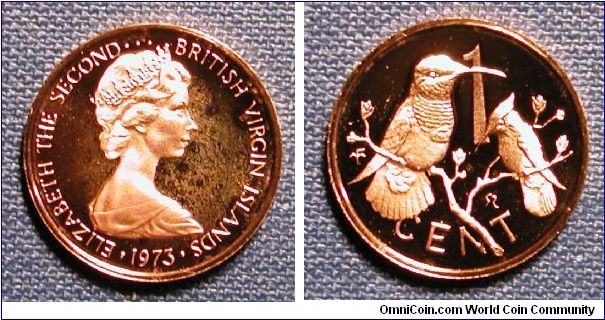 1973 British Virgin Islands 1 Cent Proof