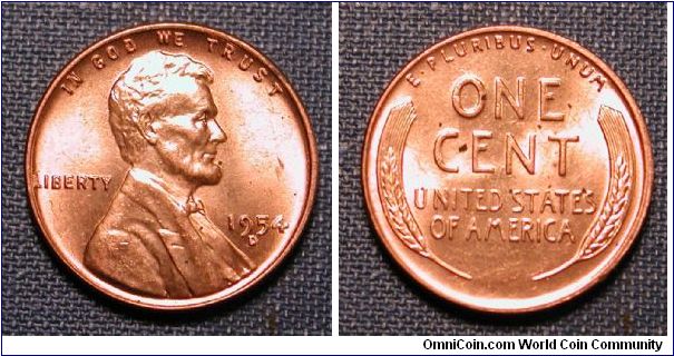 1954-D Lincoln Wheat Cent