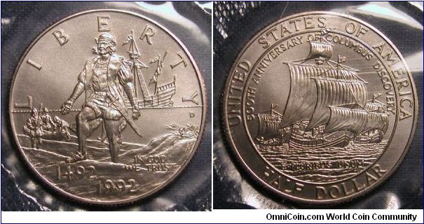 1992-D Columbus Quincentenary Commemorative Half Dollar