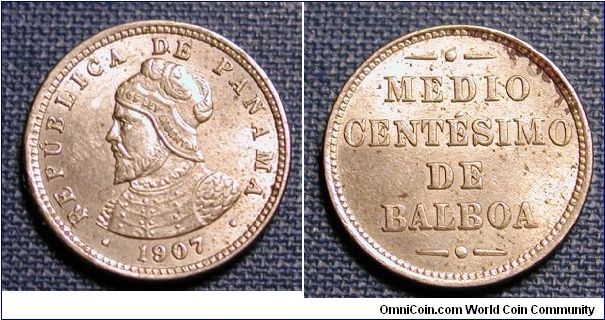 1907 Panama Half Centesimo