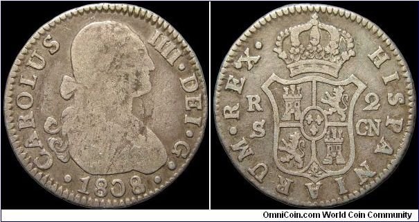 2 Reales, Bourbon Kingdom of Spain.                                                                                                                                                                                                                                                                                                                                                                                                                                                                                 