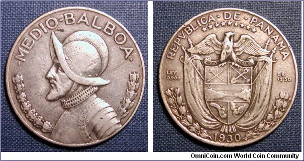 1930 Panama Half Balboa