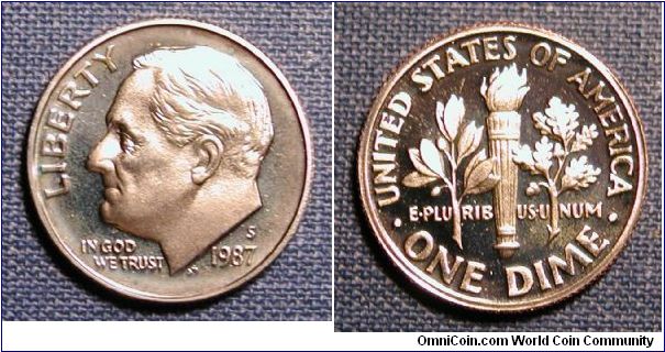 1987-S Roosevelt Dime Proof