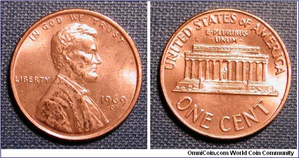 1969-D Lincoln Memorial Cent