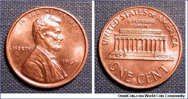 1969 Lincoln Memorial Cent