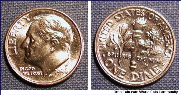 1996-W Roosevelt Dime