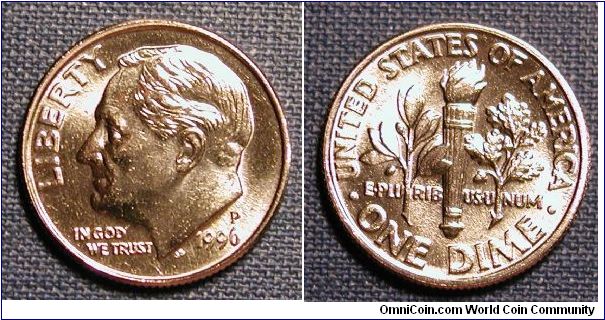 1996-P Roosevelt Dime