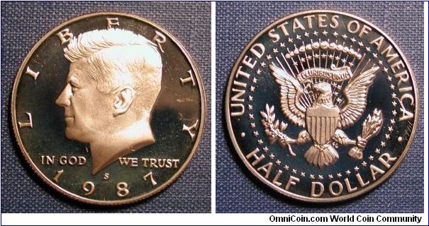 1987-S Kennedy Half Dollar Proof
