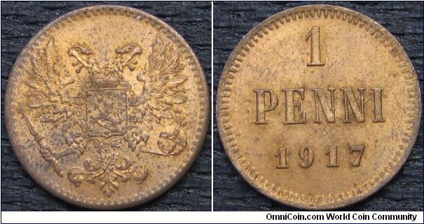 1 penni: Type 2 - Grand Duchy under Russian Provisional Government