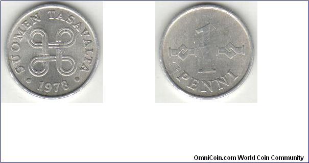 1 penni - Arms of St. John: aluminum